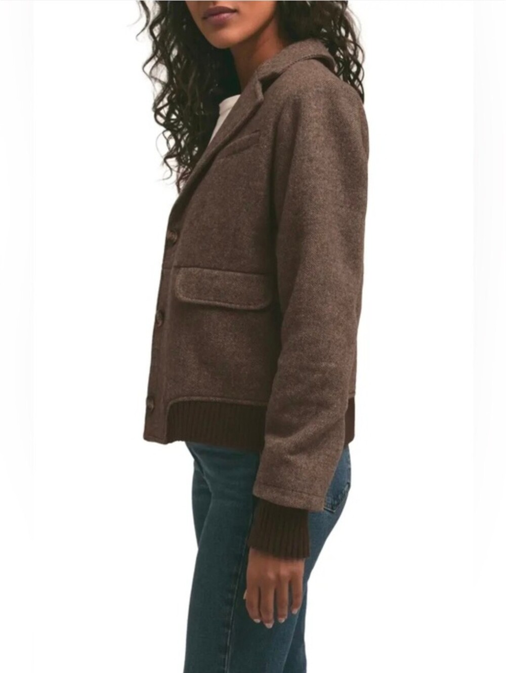 FAVORITE DAUGHTER The City Bomber Wool Blend Jacket M - Picture 2 of 4